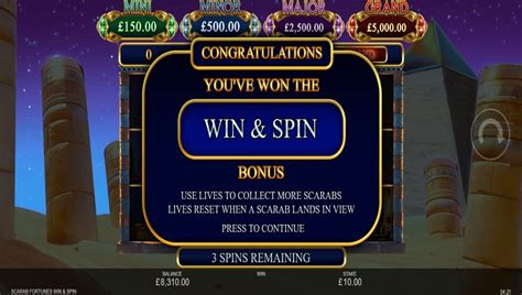 scarab fortunes win and spin demo  In the main game, 3 or more Scatter symbols will reward you with a bonus of 10 free spins